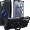 ANTSHARE IP68 Waterproof Case for Samsung Galaxy S25 [2025] - with Kickstand - MagSafe Compatible, Built-in Screen/Lens Protector - Shockproof Full Body Protection for Swimming/Outdoor, Black