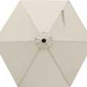 MASTERCANOPY Patio Umbrella 7.5 ft Replacement Canopy for 6 Ribs-Creamy White Canopy Only
