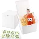 Frantis White Gift Boxes, 15 Pack 6x6x6 inch Small Gift Boxes with Lids for Weddings, Christmas, Valentine's, Ornaments, Bridesmaid Boxes Easy to Assemble Includes 16 Thank You Stickers