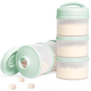 Termichy Stackable Formula Dispenser Portable Milk Powder Container, 2 Pack, Light Green