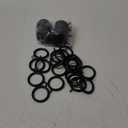 Curtain Ring Metal 42-Pcs 1.5 Inch Inner Diameter with Eyelets Fit Up to 1 1/4-Inch Rod Large Wire Diameter (Black-42Pcs)
