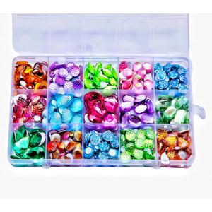Meredmore 400PCS Bulk Self Adhesive Gems Jewels Rhinestones for Kids Crafts Bling Crystal Stickers10Shapes DIY Colorful Size 8mm to 20mm Within Stickers in Flat Back for Arts & Crafts Projects