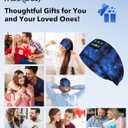 MUSICOZY Sleep Headphones Bluetooth 5.4 Headband, Wireless Earphones Sweat Resistant Earbuds with Ultra-Thin HD Stereo Speaker for Workout Running(Tie-dye Blue)