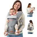 besrey Baby Carrier with Hip Seat Newborn to Toddler, Summer Mesh Front Facing Infant Carrier, Baby Body Holder Chest with Back Support, Front Back Pack with Strap for Men Women Hiking Lumbar Support