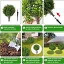21.6 Inch Artificial Boxwood Topiary Bushes, Set of 4 Fake Shrubs, UV Resistant Plants Faux Topiary Ball Tree for Outdoor Garden Patio Front Porch & Indoor Decor,  Green,boxwood Topiary