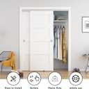 BARNSMITH 5FT/60 Bypass Door Hardware,Heavy Duty Aluminum Sliding Closet Door Hardware with Finger Pulls for 2 Doors System,Sturdy and Smoothly,Fit Door Thickness 1 3/8" or 1 3/4",Easy to Insatll