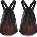 Basketball Bag 15 * 20 inch Sports Single Ball Bag Drawstring Mesh Backpack, for Carrying Soccer Volleyball Baseball football Carrier Single Outdoor Sports Equipment (2pcs)