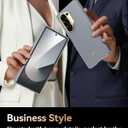 IMCHEN for Samsung Galaxy Z Fold 6 Case, Leather Zfold 6 Case, One Piece Designed, No Screen Protector Included (SilverShadow)