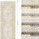 2x5 Rug Runner Washable for Entryway, Soft Bathroom Rugs with Non-Slip Backing,Vintage Low Pile Stair Runner, Small Kitchen Carpet for Hallways, Laundry Room(Cream/Beige,2'x5')