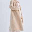 Women Faux Fur Winter Coats Open Front Long Cardigan Coat Warm Women's Fuzzy Fleece Jacket Overcoat Outwear with Pocket S-XXL (Apricot)