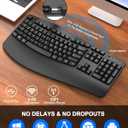 QUASIO Ergonomic Wireless Keyboard with Wrist Rest, Wave Keys, Comfortable Natural Typing, 2.4GHz Full Size Ergo Wireless Computer Keyboard for Multi-OS, Windows, Mac OS Laptop/PC/Notebook (Black)