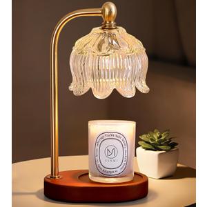 Candle Warmer Lamp with Timer Dimmable,Antique Brass Candle Lamp,Wax Melt Warmer Light for Jar Candles,Mother's Day/Birthday/Christmas Gifts for Mom/Wife,Home Decor Lamp,with 2 Bulbs