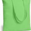 TOPDesign 24-Pack Economical 16"x15" Baby Green Cotton Tote Bags, Lightweight Medium Reusable Grocery Shopping Cloth Bags, Suitable for DIY, Advertising, Promotion, Gift, Activity