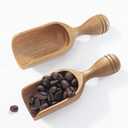 Wooden Scoops for Canisters Coffee Scoops for Ground Coffee 2PCS Acacia Wood Scoop for Jars Mini Measuring Spoons for Bath Salt Scoop Wooden Seasoning Spoons Detergent Shovel Multipurpose