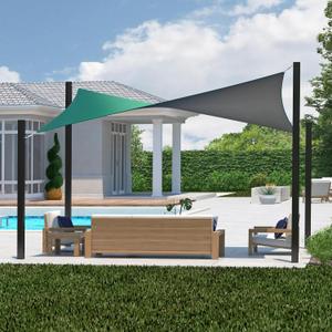 Coolaroo Dualshade Iridescent Outdoor Sun Shade Sail with 95% UV Protection and Mounting Kit for Patio, Garden, Pool and Backyard, 144 x 96 Inch, Rectangular, Maldives, rectangle