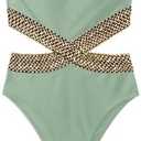 Milumia Women's Stitch Detail Strapless One Piece Swimsuit Cut Out Bandeau Bathing Suit, Large