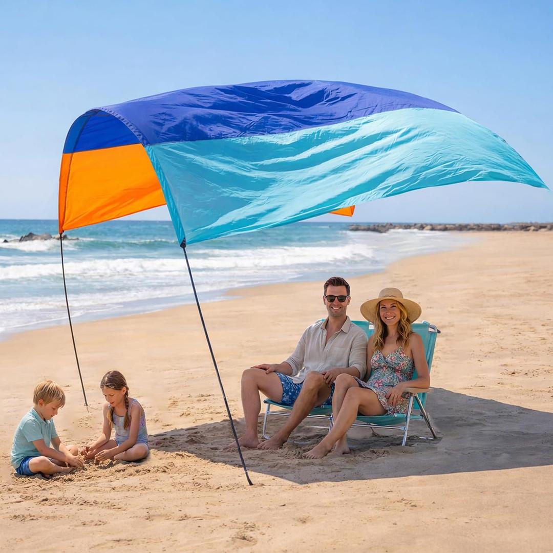 Wind Portable Beach Shade Canopy, Quick 3-Minute Setup | 150 Sq. Ft. Sun Shelter for Up to 8 People | Lightweight with UPF 50+ Protection | Ideal Sun Shelter & Beach Tent for Family Outings