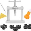 Singcci Watch Press Tool Set, Press Set Back Case Closer with 12 Molds, Watch Battery ReplacementBack Case Closer for Closing Caps, with Instructions
