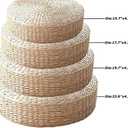 HUAWELL 2 Pack Tatami Floor Pillow Sitting Cushion Bigger Size,Round Padded Room Floor Straw Mat for Outdoor Seat (Dia: 19.7), 2 Count
