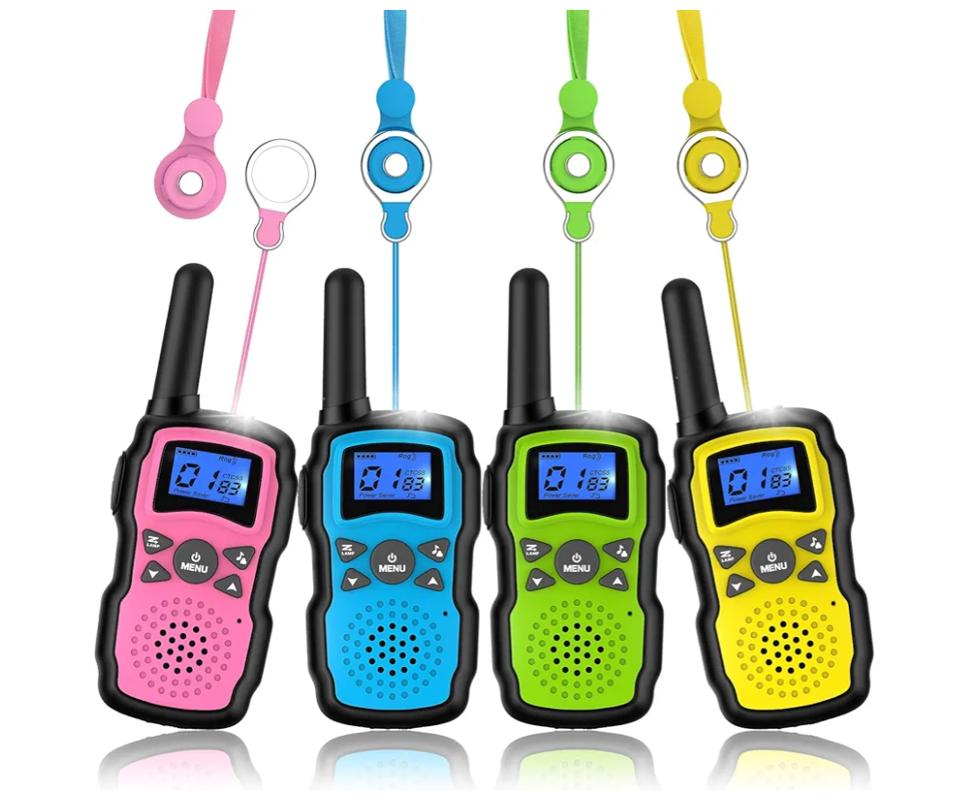 Wishouse Walkie Talkies for Kids 4 Pack,Family Walky Talky Adults Children Radio Long Range,Outdoor Camping Fun Toys Birthday Present Xmas Gifts for 4 5 6 7 8 Year Old Girls Boys No Battery No Charger