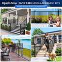 Egadis 1 Pack 42 in x 5 ft Modular Aluminum Porch and Deck Railing Kit