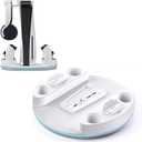 NEWDERY for PS5/Slim/Pro Console Stand, with Dual Charging Station for PS5 Controllers, Adjustable RGB Light, for PS5 Controller Charger Stand - White