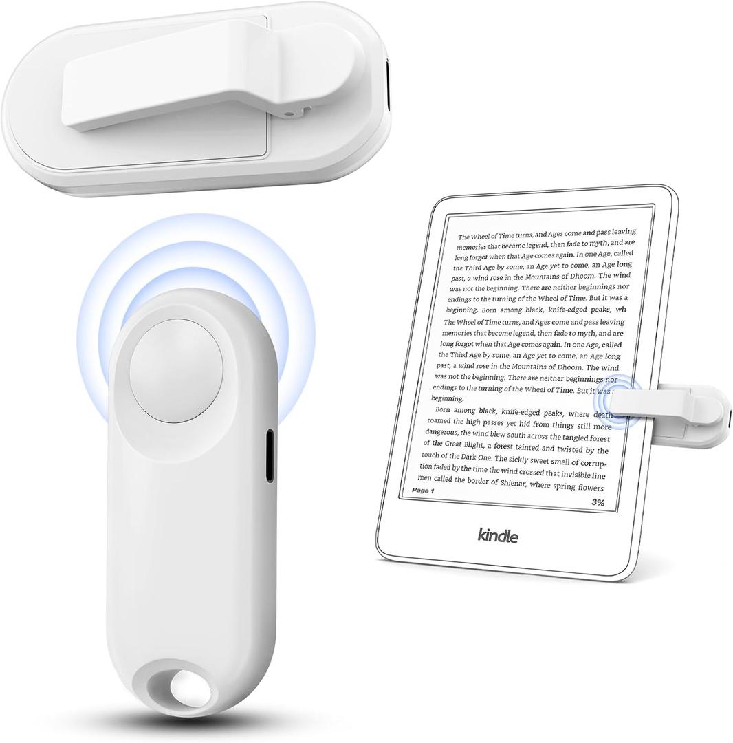 RF Remote Control Page Turner for Kindle Paperwhite,Kindle Accessories Remote Photo and Video for E-Book iPhone iPad Android Tablets Reading Novels Comics Remote Control Extenders(White)