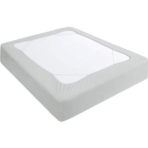 Box Spring Cover King Size, Elastic Fabric Wrap Around 4 Sides Bed Skirt, Sleek Alternative for Bed Skirts for Hotel/Home, Fits Box Springs up to 13, Light Grey