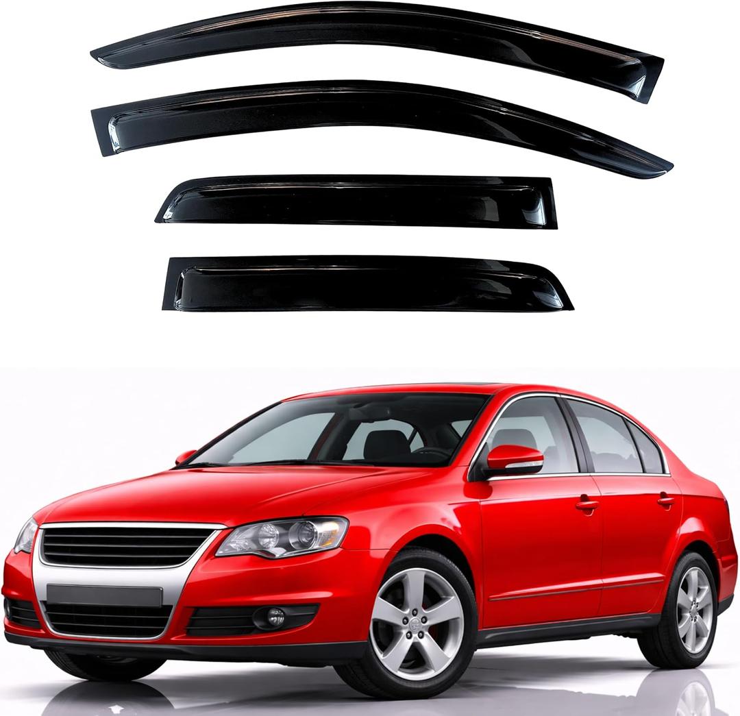 KPY Rain Guards Fit for 2006-2010 Volkswagen Passat, Out-Channel Window Visors Vent Wind Deflectors 4PC, Car Accessories for 06-10 VW Passat