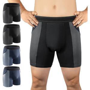 Carer Incontinence Underwear for Men Washable Mens Incontinence Briefs for Bladder Leak Protection 80ML Reusable Leak Proof Underwear for Men Urinary Absorbable Boxer Shorts (2 Black/2 Blue, 3XL)