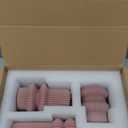 MTLEE 3 Pcs 4.7, 4.2, 3.2 in Height, Small Ribbed Pillar Candles Scented Aesthetic Modern Decorative Soy Wax Candles for Wedding Dinner Christmas Home Decor(Pink)