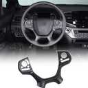 Steering Wheel Cover Trim for Honda Pilot 2019-2022/ Passport 2019-2023 Accessories Steering Panel Protector Cover ABS Direction Controller Button Switch Frame with Heating Button (Matt Black)