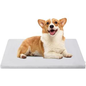 001SDog Bed Washable Mat High Resilience Foam Kennel Mat with Anti-Slip Bottom Soft Flannel Crate Pad for Small Medium, 29" x 21" Dog Cat Sleeping Floor Pad