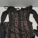 LETSVDO Women's Elegant Off Shoulder Lace Maxi Dress Bell Sleeve Bodycon Mesh Mermaid Dress(for Wedding, Evening, Party) (00black)