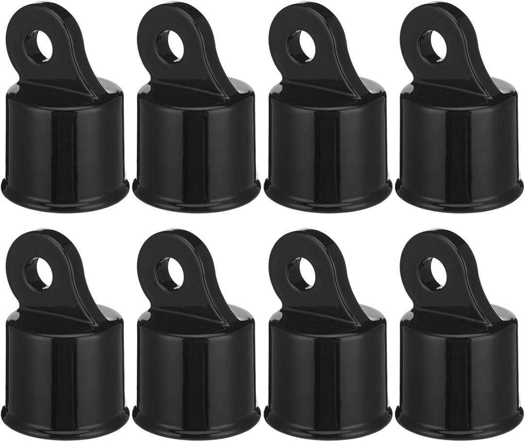 8 Pack Rail End Cap for 1-5/8" OD Post Pipe Top Rail End for Chain Link Fence Aluminum Powder Coated Chain Link Black Fence Loop Outside Diameter Top Pipe Residential Commercial Use