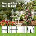 2 Pack 57.8" H x13 W Garden Trellis for Climbing Plants Outdoor, Rustproof Arched Metal Rose Trellis for Outdoor Indoor Roses Clematis Potted Climbing Plants Vines Flowers Decorative, Black