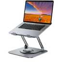 Laptop Stand for Desk, Adjustable Computer Stand with 360° Rotating Base, Ergonomic Laptop Riser for Collaborative Work, Foldable & Portable Laptop Stand, Fits for All 10-16" Laptops (Grey)