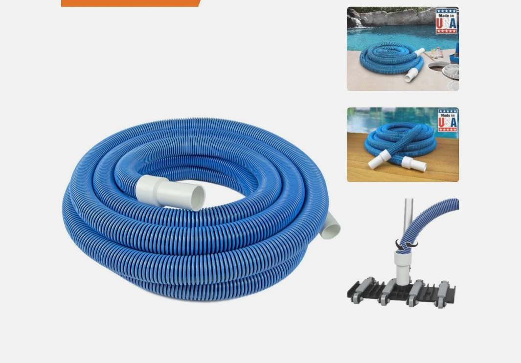 40ft Pool Vacuum Hose with Swivel Cuff – Kink-Resistant & USA Made