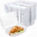 100 Pack Clear Hinged Food Container, To Go Containers with Clear Lids,Cake Slice Containers Clamshell Takeout Tray for Sandwiches, Dessert, Cakes, Cookies, Salads