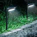 Solar Pathway Lights Outdoor 4 Pack - 150 LM High Bright Solar Lights Outdoor Waterproof IP65, Warm/Cool 2 Color Modes, Landscape Path Light for Walkway Driveway Garden Yard Patio