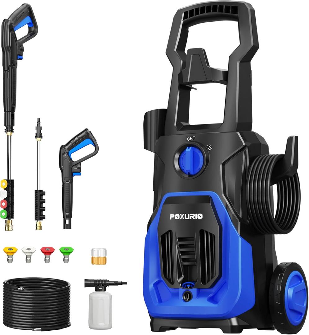 Electric Pressure Washer, 4000PSI 2.8GPM Power Washer, 3-in-1 Self-Priming High Pressure Washer with Complete Accessories for Cars, Patio, Deck - 2025 Upgraded