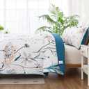 Dobuyly Teal Quilt King Size Floral Botanical King Quilt Bedding Set 3 Pieces Soft Lightweight Microfiber Flower Bedspread Coverlet Set for All Season, 104"x90"