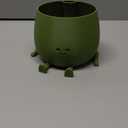 TOPOLA Happy Face Planter, 5.2 Inches Plastic Plant Pot, Self Watering Plant Pot with Drainage Holes for Indoor Outdoor, Succulent Pot, Funny Flower Pot, Dark Green