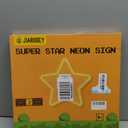 Star Neon Sign, Gaming Led Neon Light for Kids Bedroom Wall Decor Game Room Decor,Man Cave,Dimmable Gaming Star Led Sign Gifts for Kids Boys (Yellow with White Backplate)