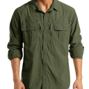 MAGCOMSEN Men's UPF 50+ Sun Protection Shirts, Button Down Long Sleeve Shirt for Hiking, Fishing, Safari, Small, Brown