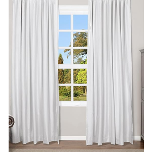 Modavari Home Fashions Carlisle Blackout Thermal Lined Single Panel 84x52 White