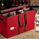 ZOBER Nutcracker Storage Containers - Ornament Christmas Figurine Storage Box - Christmas Village Containers Fits Up to 8 15-Inch Figurines & Xmas Decorations Accessories - Red