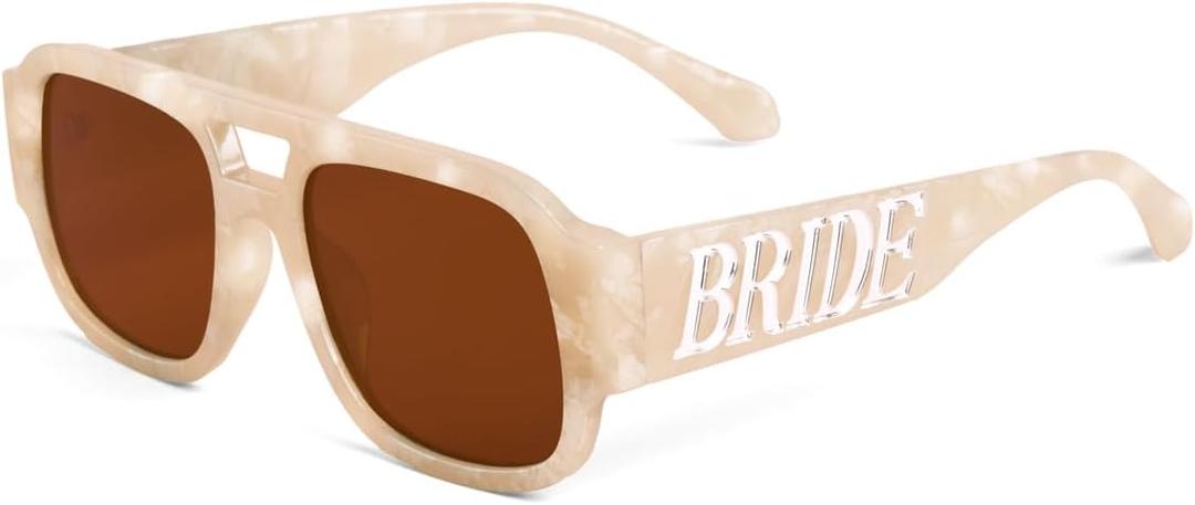 xo, Fetti Bride Sunglasses | Bachelorette Gift, Bridal Shower, Bride To Be, Bach Party, Beach Accessory, Neutral Cream Ivory, Bikinis and Martinis, Seashells and Wedding Bells, Tortoise