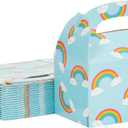 BLUE PANDA 24 Pack Rainbow Gable Boxes - Treat Boxes (6.2 x 3.5 x 3.6 In Goodie Box)