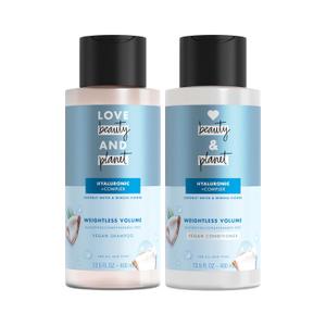 Love Beauty And Planet Volume and Bounty Thickening Shampoo and Conditioner For Hair Volume and Fine Hair Care Coconut Water & Mimosa Flower, Paraben Free, Silicone Free, and Vegan 13.5 oz 2 count